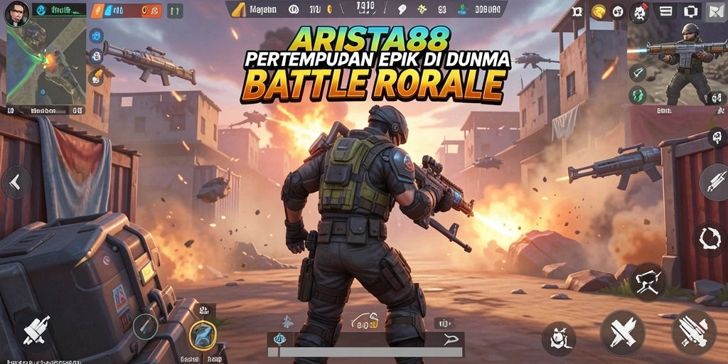 Tangkapan layar ARISTA88 menampilkan aksi pertarungan Battle Royale yang mendebarkan.