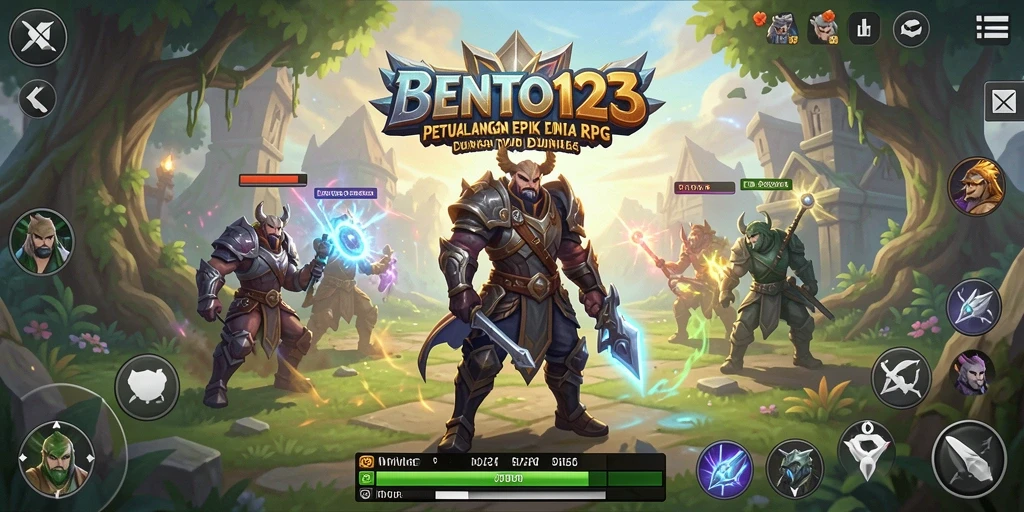 Screenshot utama BENTO123 menunjukkan aksi seru di dunia RPG.
