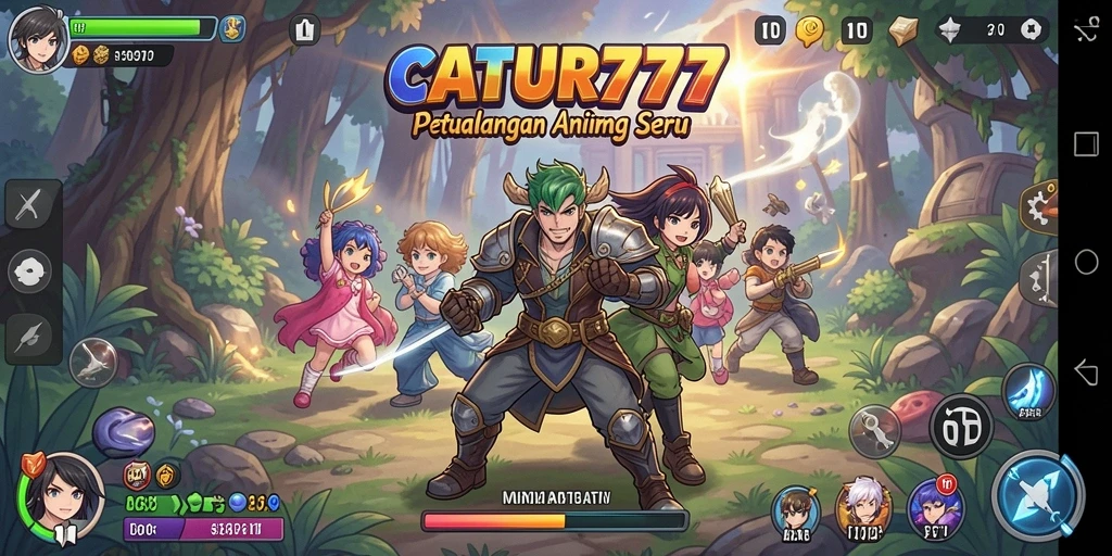 Tampilan aksi seru karakter dalam game CATUR777.