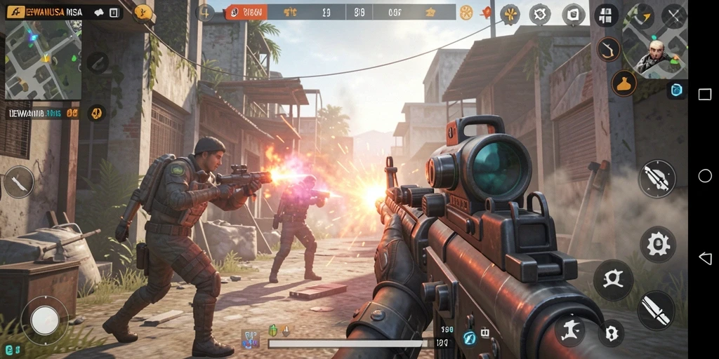 Tampilan gameplay DEWANUSA yang seru dengan aksi FPS mendebarkan.