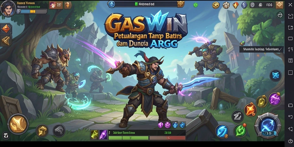 Screenshot menunjukkan aksi seru dalam gameplay ARPG GASWIN.