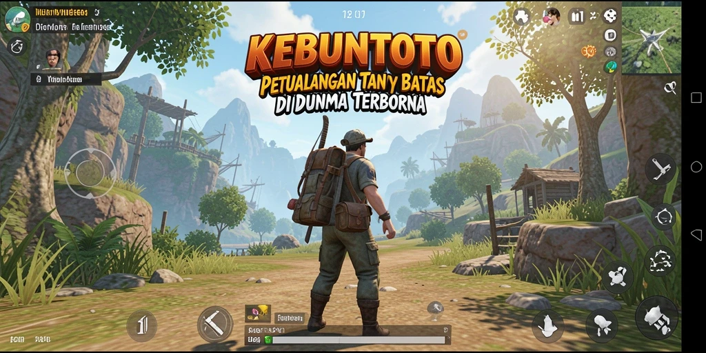 Gameplay KEBUNTOTO yang menampilkan dunia terbuka yang luas dan menakjubkan.