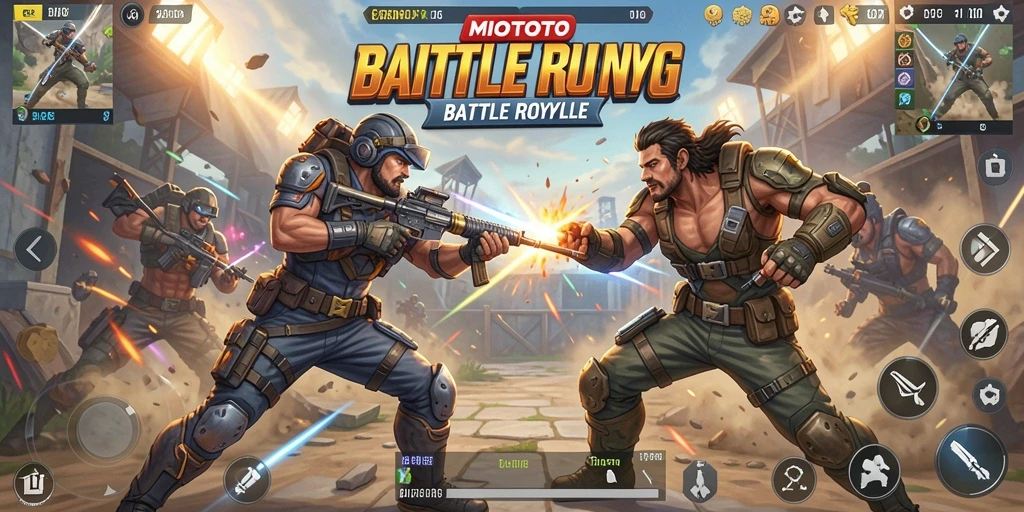 Gameplay seru MIOTOTO dalam arena Battle Royale.
