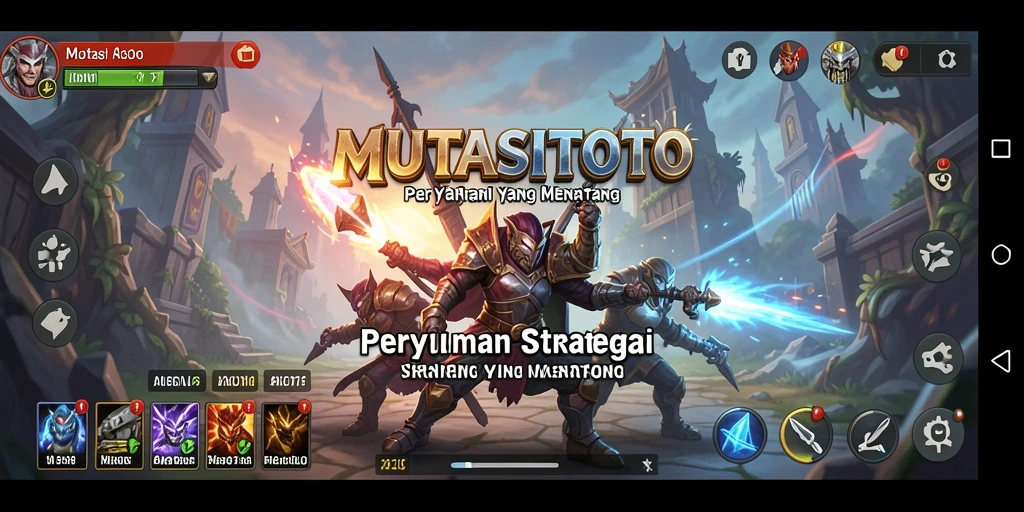 Screenshot gameplay MUTASITOTO menunjukkan aksi strategi yang intens.